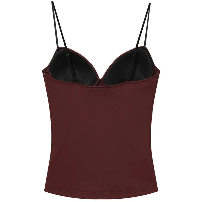 BurgundyMuse Corset Top – Backless Bustier Cami  Rich color. Sculpted fit. Effortless elegance.