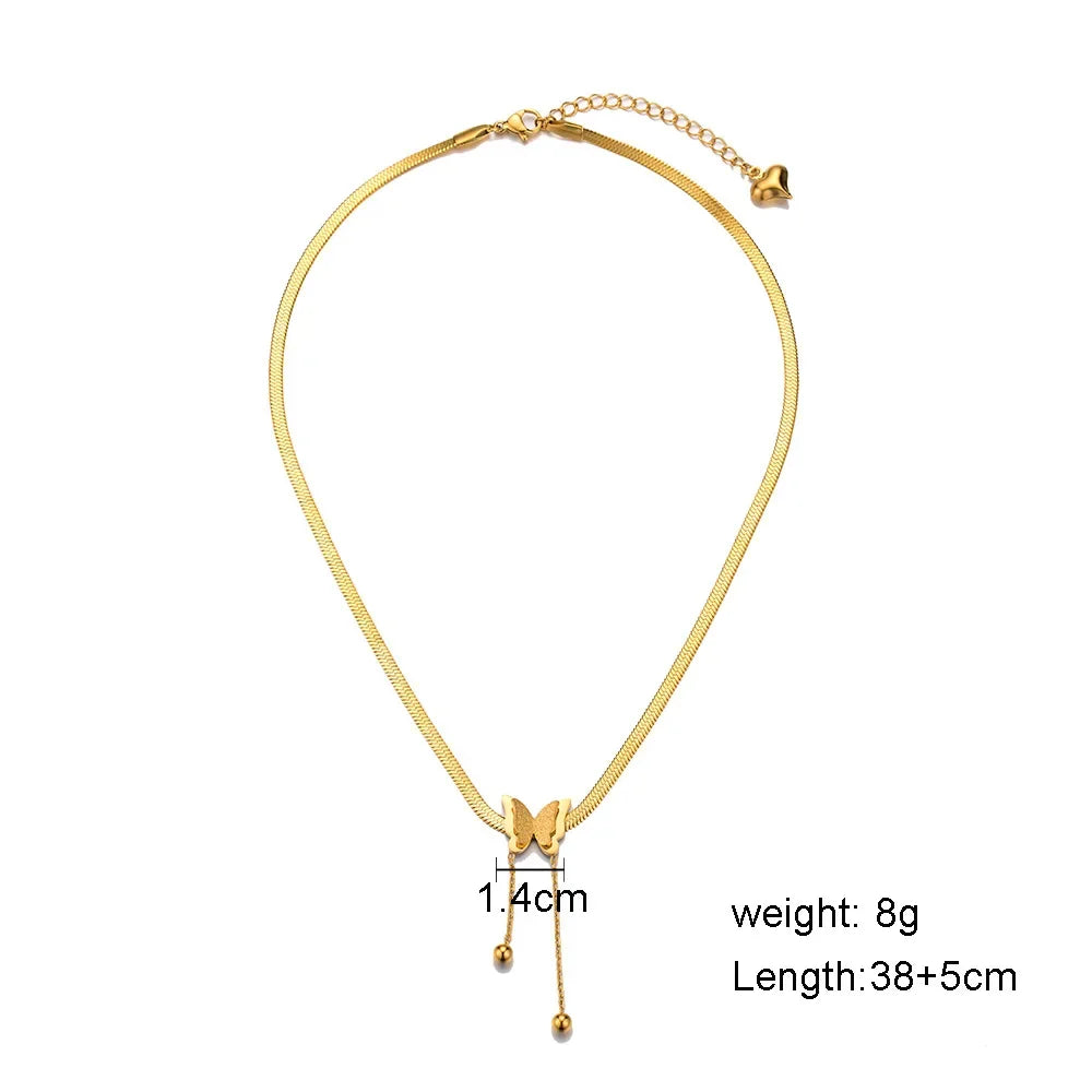 ButterflyMuse Necklace – Vintage Gold Charm Choker  Delicate charm. Vintage glow. Aesthetic elegance.