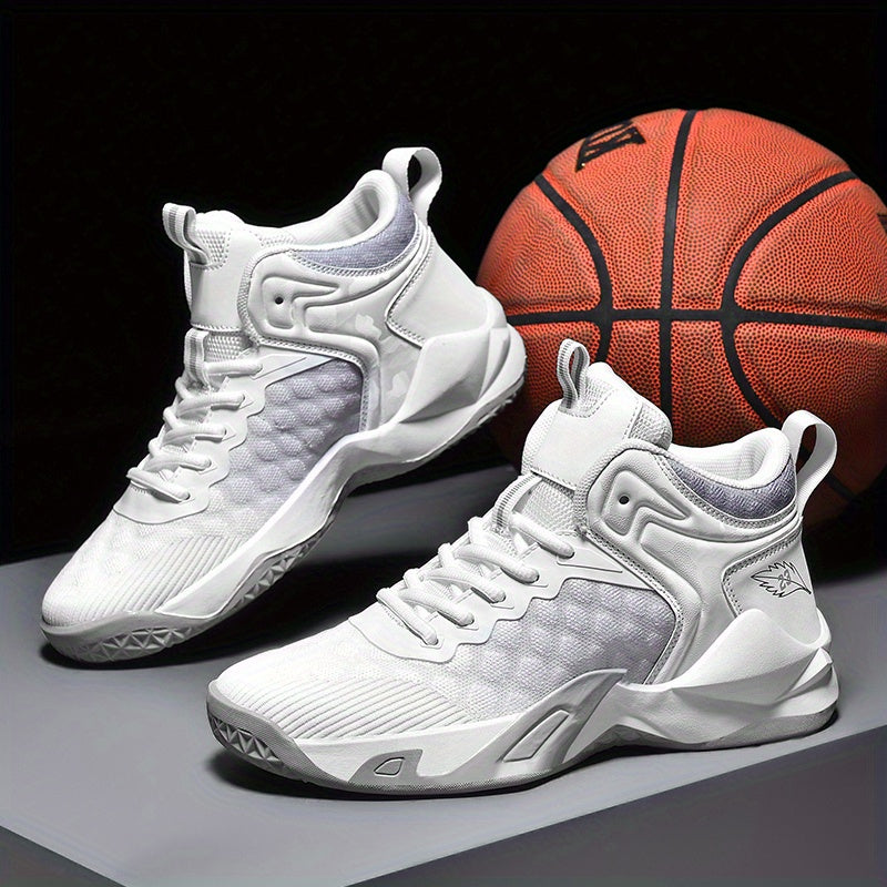 Men's Lace-up Basketball Sneakers - Athletic Shoes - Shock-absorbing
