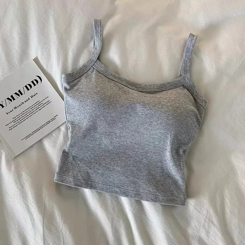 Silk Muse Crop Top – Sleeveless Camisole Essential  Simple. Sexy. Made to elevate your everyday look.