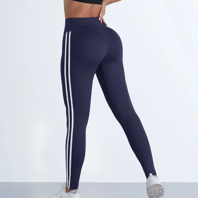 StripeFit Sculpt Leggings – High-Waist Sports Tights  Shape, support, and style in every move.
