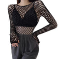 MeshEdge Crop Top – Sheer Fishnet Long Sleeve Tee  Bold layers. Street attitude. Effortless edge.