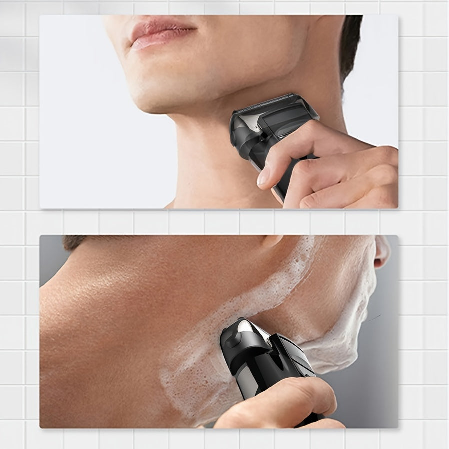 Rechargeable Wet/Dry Electric Razor For Men - LED Display, Pop-up Trimmer - Get A Close, Comfortable Shave!