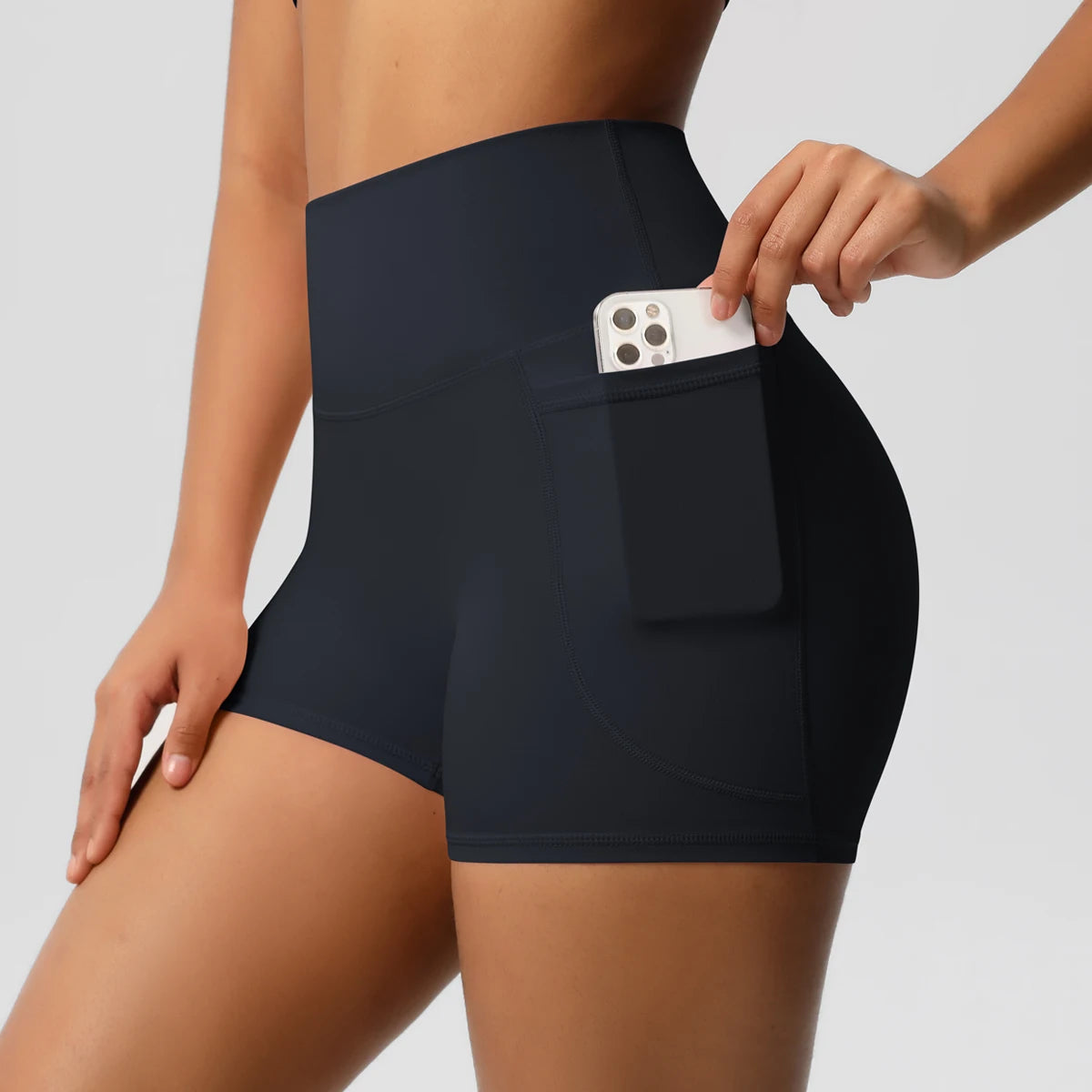 PocketFlex Gym Shorts – High-Waist Squat-Proof Fit  Train hard. Move freely. Stay confident.