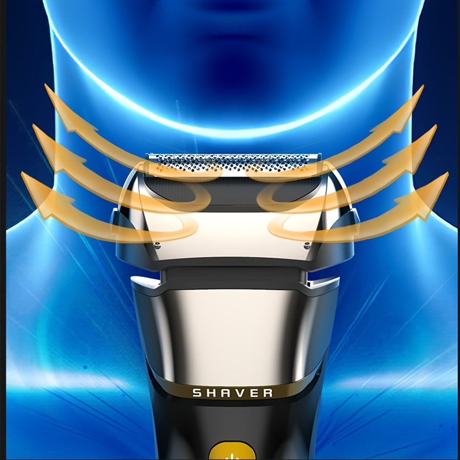 Rechargeable Wet/Dry Electric Razor For Men - LED Display, Pop-up Trimmer - Get A Close, Comfortable Shave!