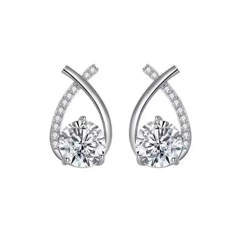 Crystal Heart Hoops – 925 Silver Needle Earrings  Soft sparkle. Sweet charm. Everyday luxury.