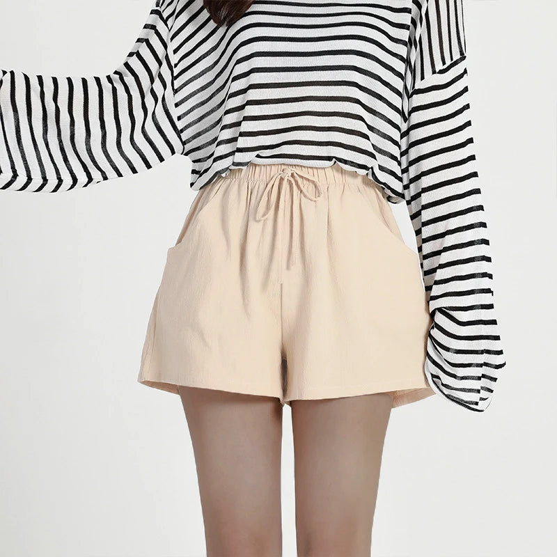 FlexLinen High-Waist Shorts – Lightweight Active Comfort  Move freely. Stay cool. Look effortlessly stylish.