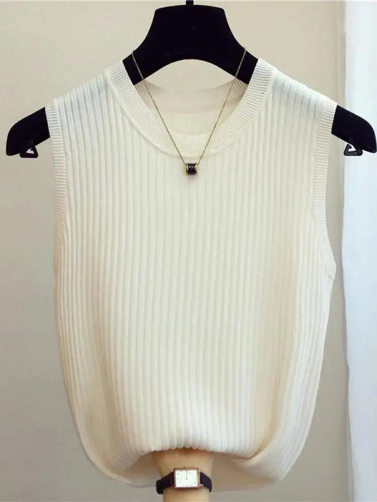 FlexKnit Crop Tank – Slim Sleeveless Summer Top  Simple, stretchy, and made to fit you perfectly.