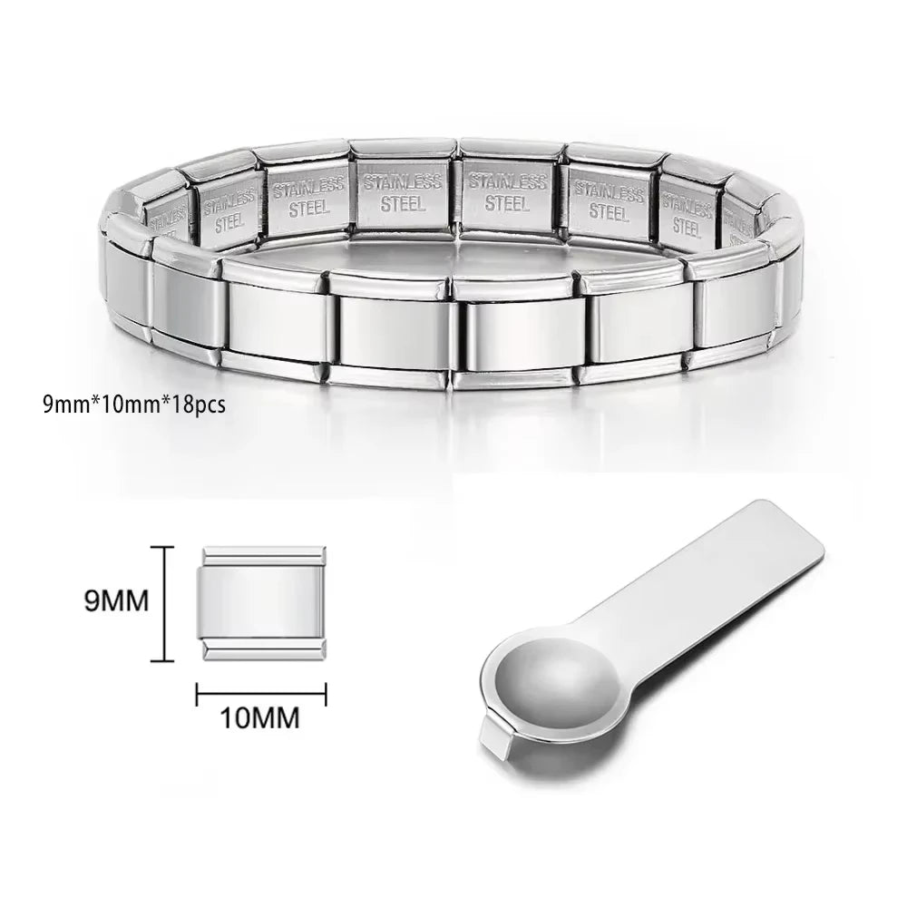 CharmLink Bracelet – 9mm Italian Stainless Steel Chain  Build your story. Wear your style. Personalize your look.
