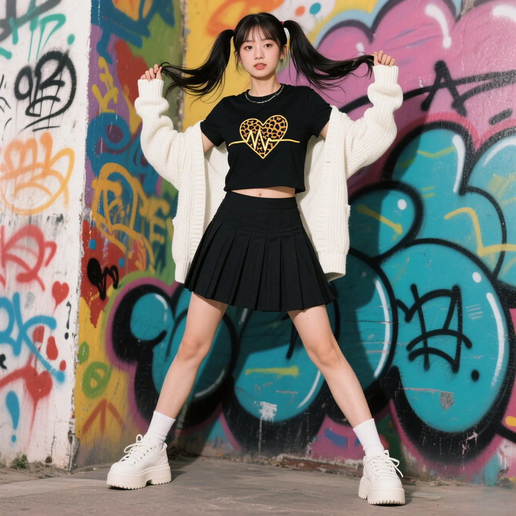 Wild Pulse Tee – Leopard Heartbeat Graphic T-Shirt  Bold, stylish, and full of attitude.