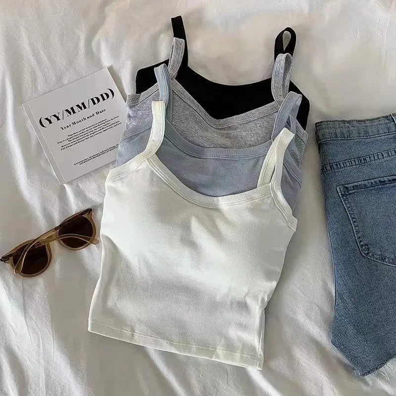 Silk Muse Crop Top – Sleeveless Camisole Essential  Simple. Sexy. Made to elevate your everyday look.