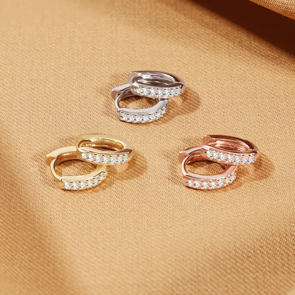 CrystalLoop Hoops – 316L Stainless Steel Earrings Set  Minimal shine. Everyday elegance. Made to last.