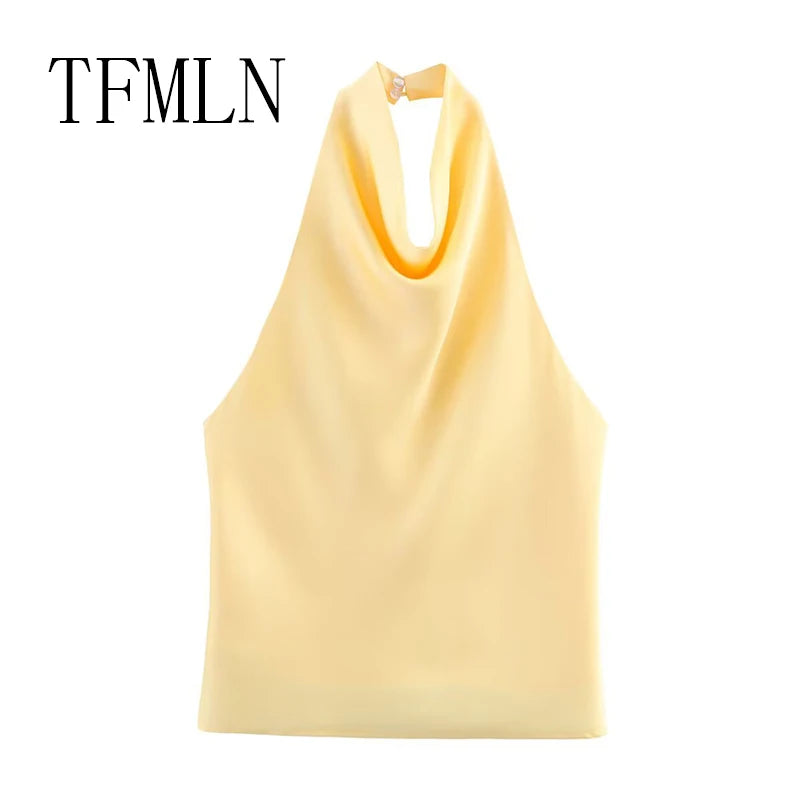 HalterChic Vest – Backless Waistcoat Top  Sharp style. Open back. Effortless elegance.