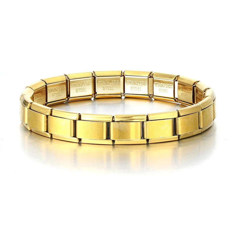 Modu Square Bracelet – Italian Steel Link Band  Sharp design. Strong build. Street-ready style.