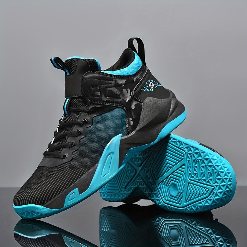 Men's Lace-up Basketball Sneakers - Athletic Shoes - Shock-absorbing