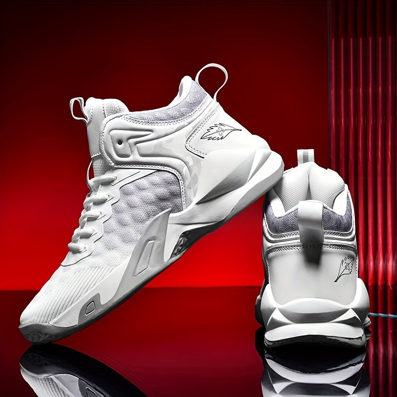 Men's Lace-up Basketball Sneakers - Athletic Shoes - Shock-absorbing
