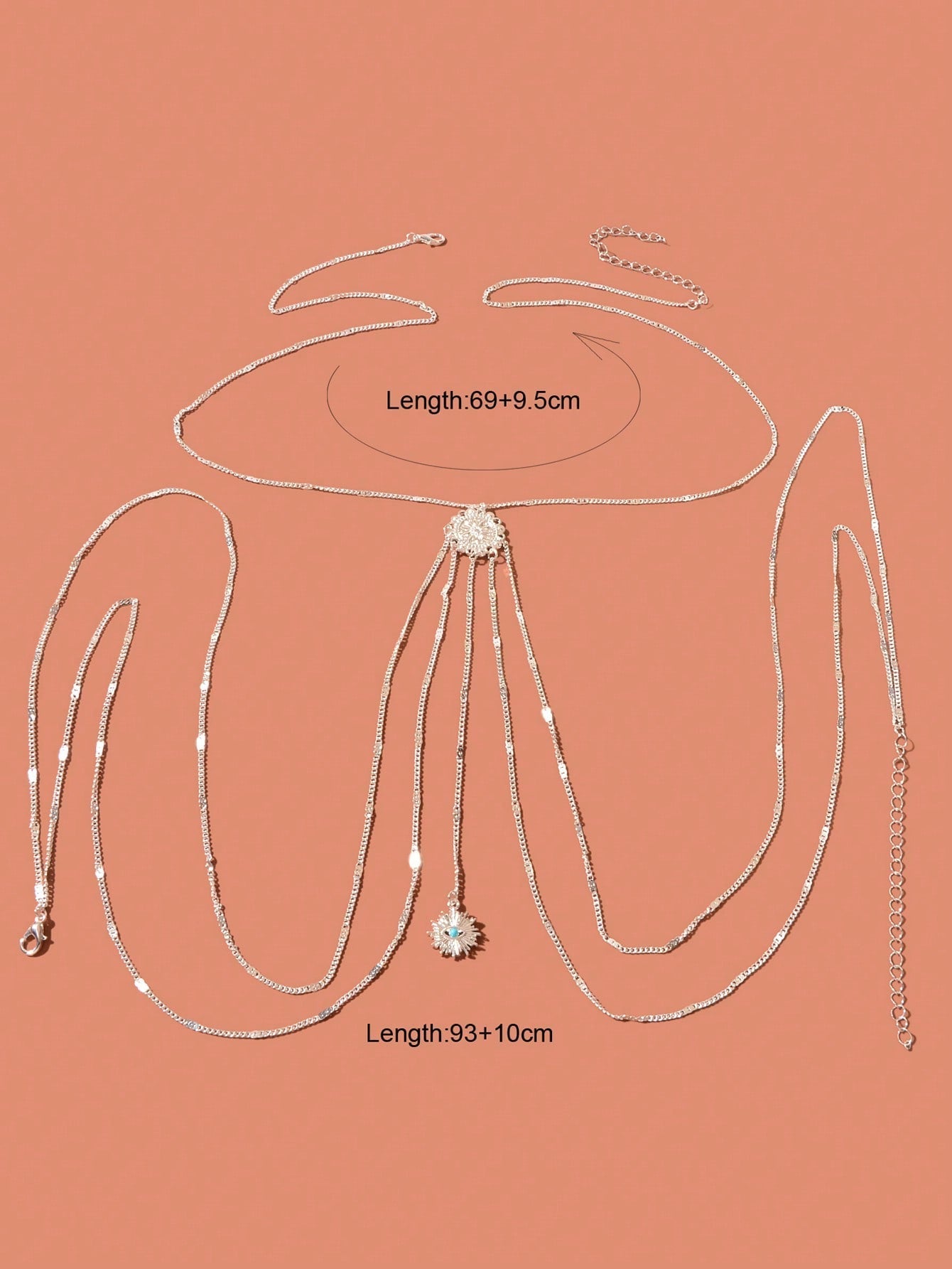 Boho Chic Layered Eye Charm Body Chain Women Crossover Bikini Rave