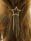 Gold Star Long Chain Tassel Hairgrips Wedding Party Hair Clips Hair