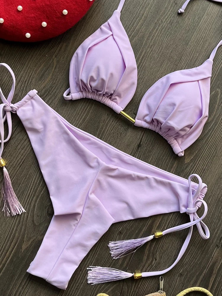 Luxe Triangle Bikini – 13 Color Brazilian Swim Set  Minimal design. Maximum confidence.