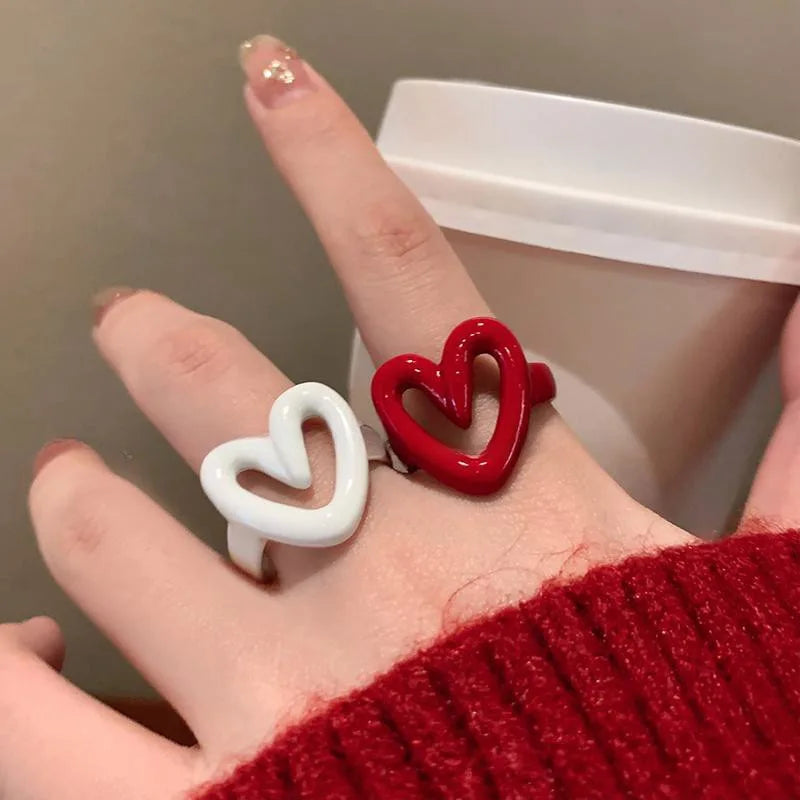 HeartPop Ring – Enamel Sweet Y2K Adjustable Ring  Playful color. Cute charm. Instant statement.