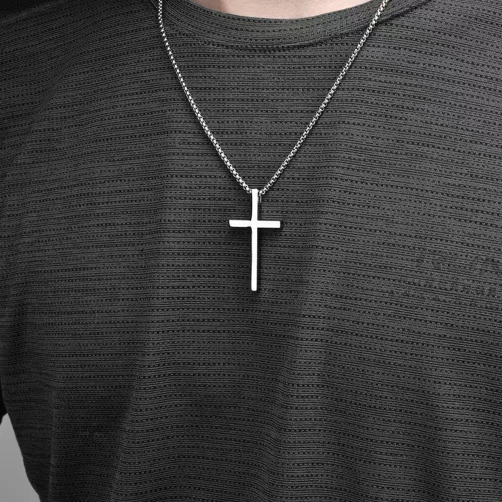 Classic Cross Necklace – Minimal Pendant for Men  Simple style. Strong meaning. Everyday essential.