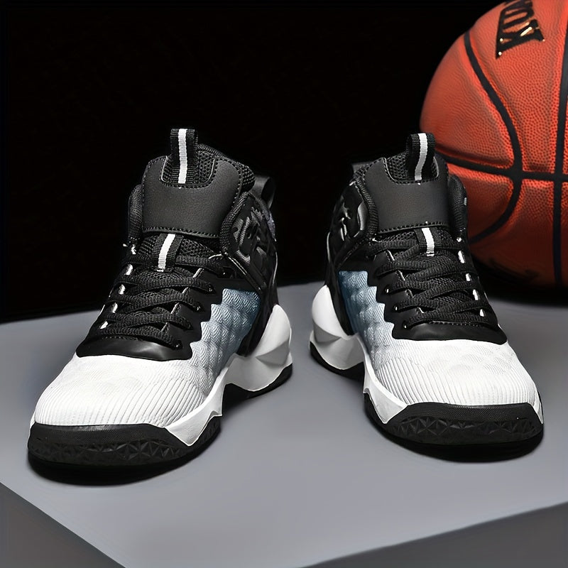 Men's Lace-up Basketball Sneakers - Athletic Shoes - Shock-absorbing