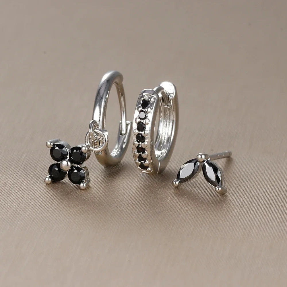 EmeraldGlow Hoops – 3PCS Green Zirconia Set  Fresh color. Subtle shine. Effortless elegance.