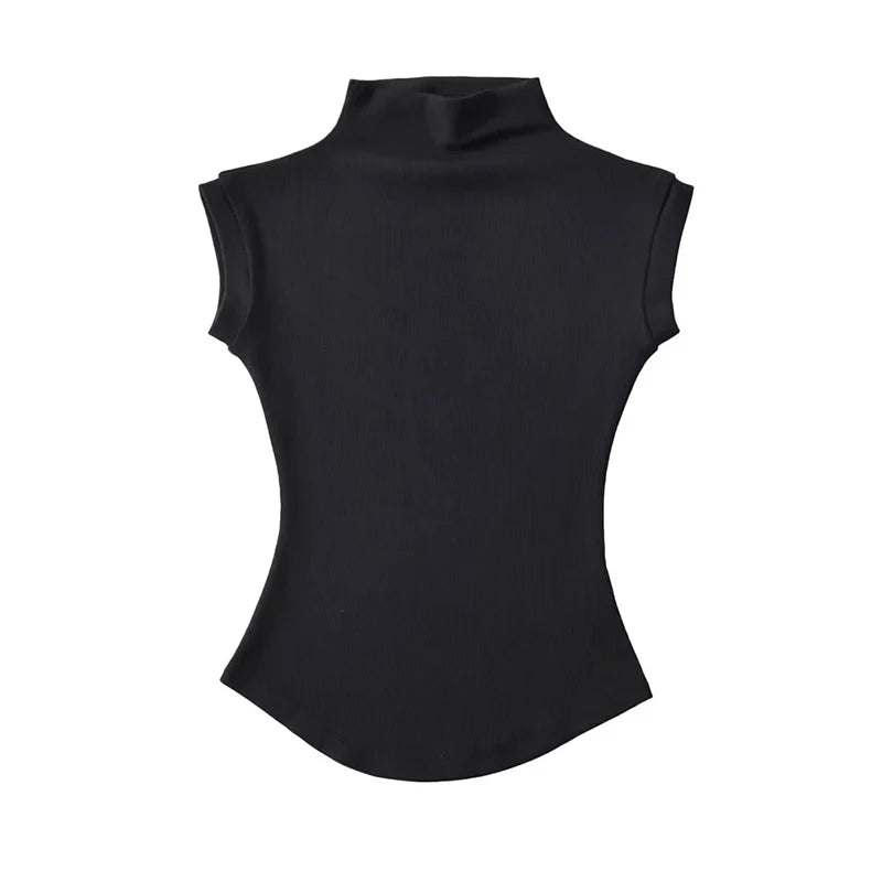 Sleek Core Tank – Sleeveless Turtleneck Tee  Clean lines. Slim fit. Effortless style.