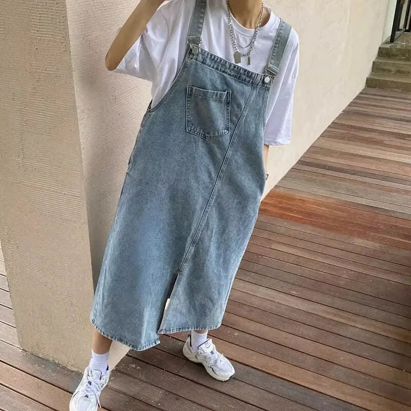 DenimEase Overall Dress – Casual Summer Slip Style  Relaxed, timeless, and effortlessly cool.
