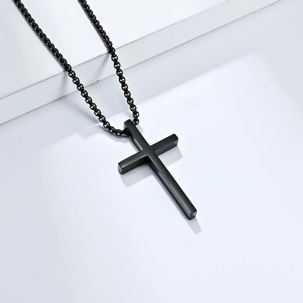 Classic Cross Necklace – Minimal Pendant for Men  Simple style. Strong meaning. Everyday essential.