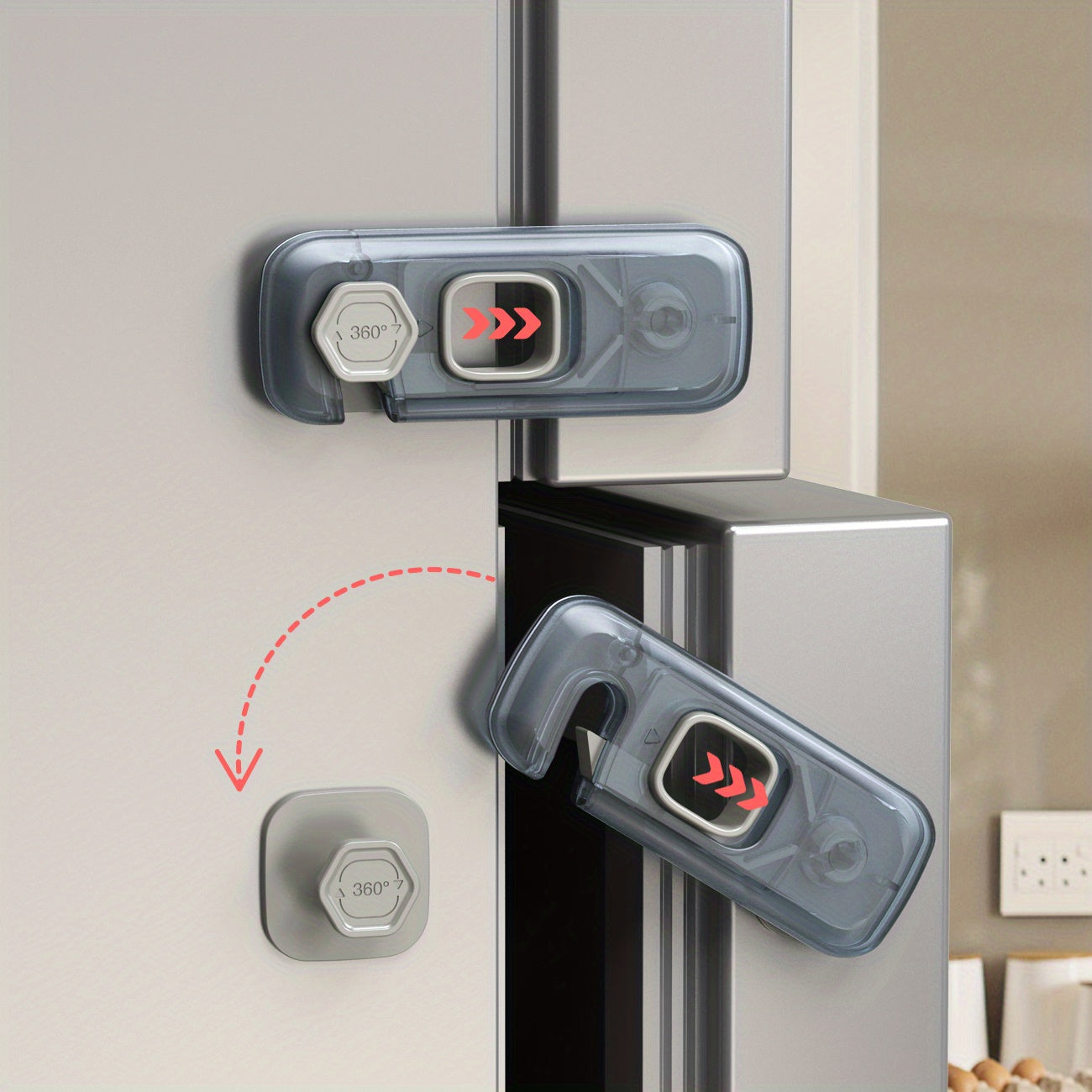 1pc Child Safety Fridge Lock Single-Door Refrigerator Door Stopper Baby Protection Kids Safety Care Freezer Lock Cabinet Lock Cabinet Door Lock