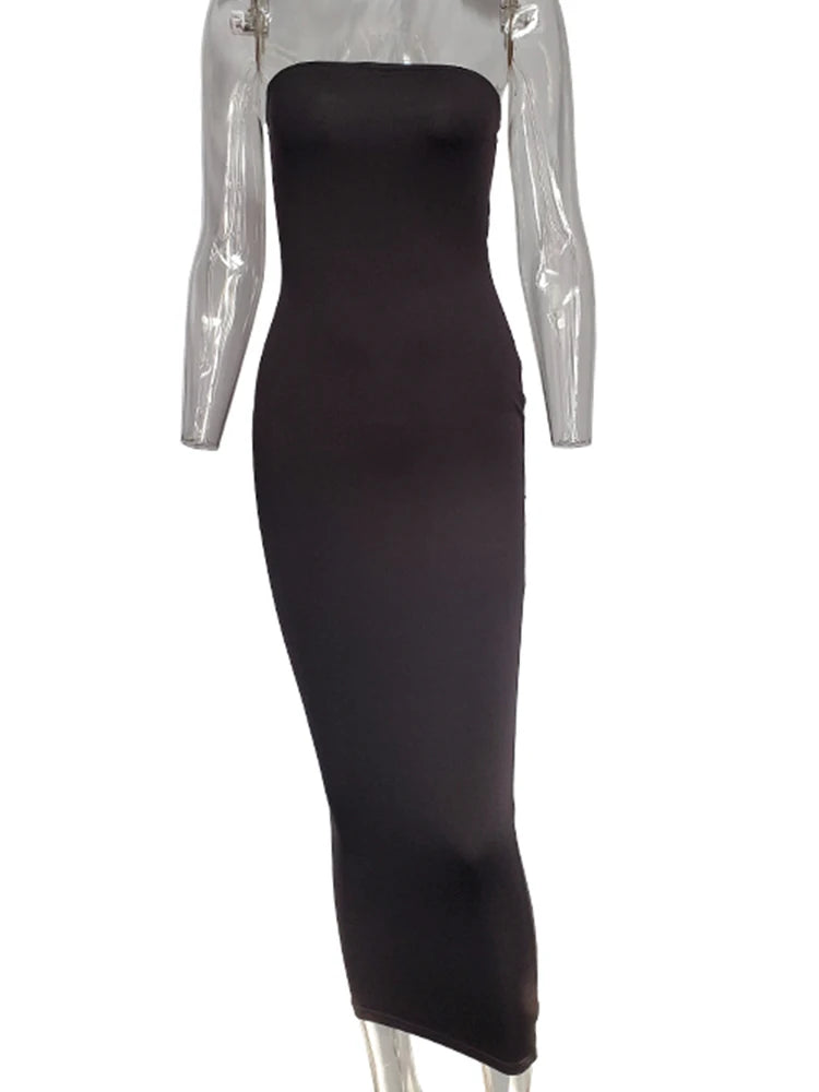 SunMuse Strapless Maxi Dress – Elegant Beach Style  Light, flowing, and effortlessly beautiful.