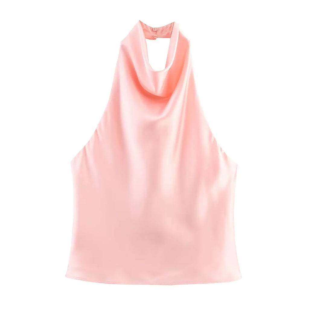 HalterChic Vest – Backless Waistcoat Top  Sharp style. Open back. Effortless elegance.