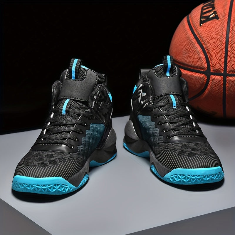 Men's Lace-up Basketball Sneakers - Athletic Shoes - Shock-absorbing