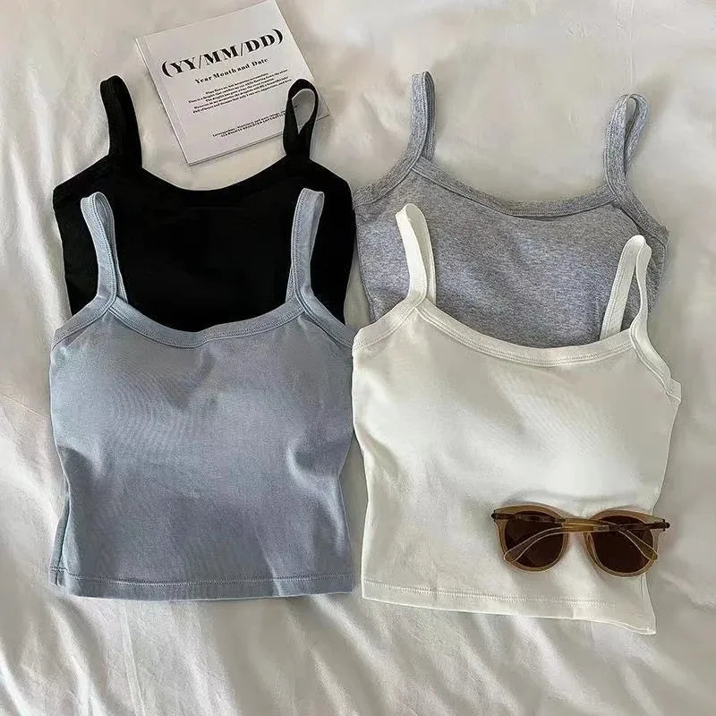 Silk Muse Crop Top – Sleeveless Camisole Essential  Simple. Sexy. Made to elevate your everyday look.