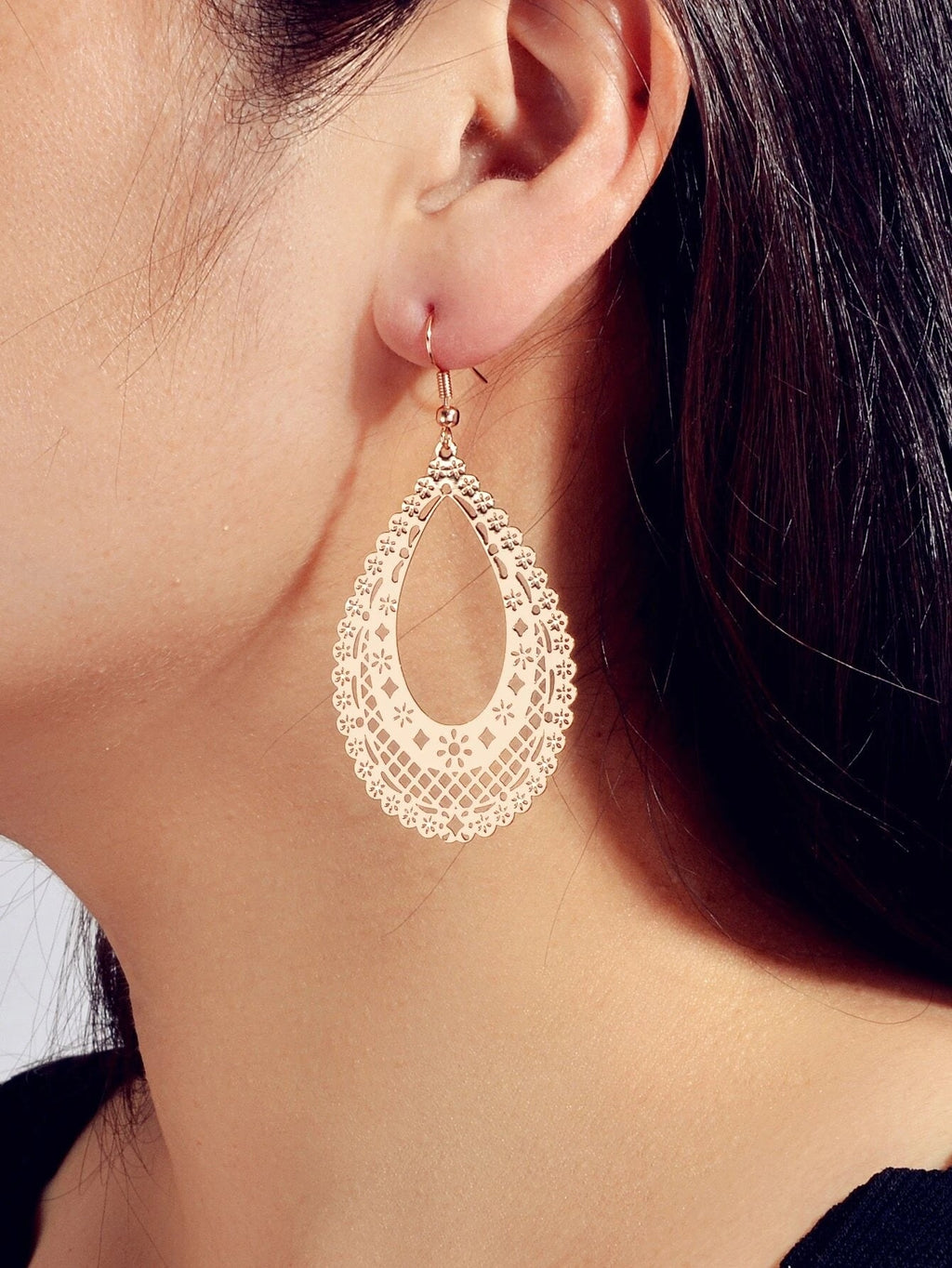 Feelontop Ethnic Hollow Geometric Flower Bohemian Water Drop Beautiful