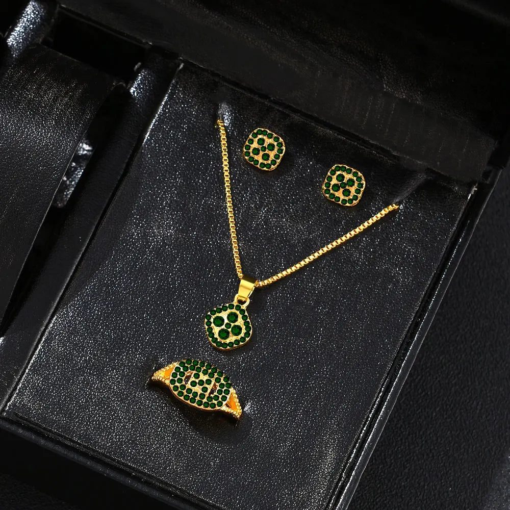 Cube Luxe Set – Elegant 3-Piece Jewelry Collection  Modern shine. Perfect match. Gift-ready elegance.