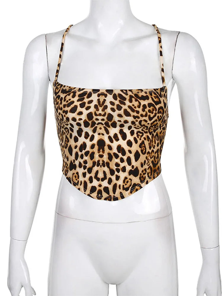 Wild Lace Crop Top – Leopard Backless Rave Bralette  Fierce print. Bold fit. Unforgettable style.