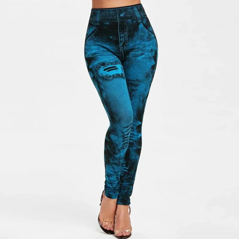 DenimFlex Leggings – High-Waist Push-Up Fit  Denim look. Legging comfort. Everyday confidence.