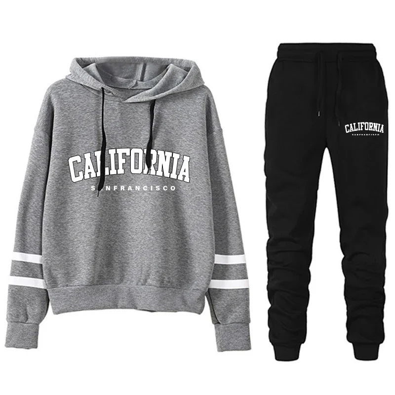 CaliStripe Tracksuit – Casual Streetwear Set  Laid-back comfort with a bold street vibe.