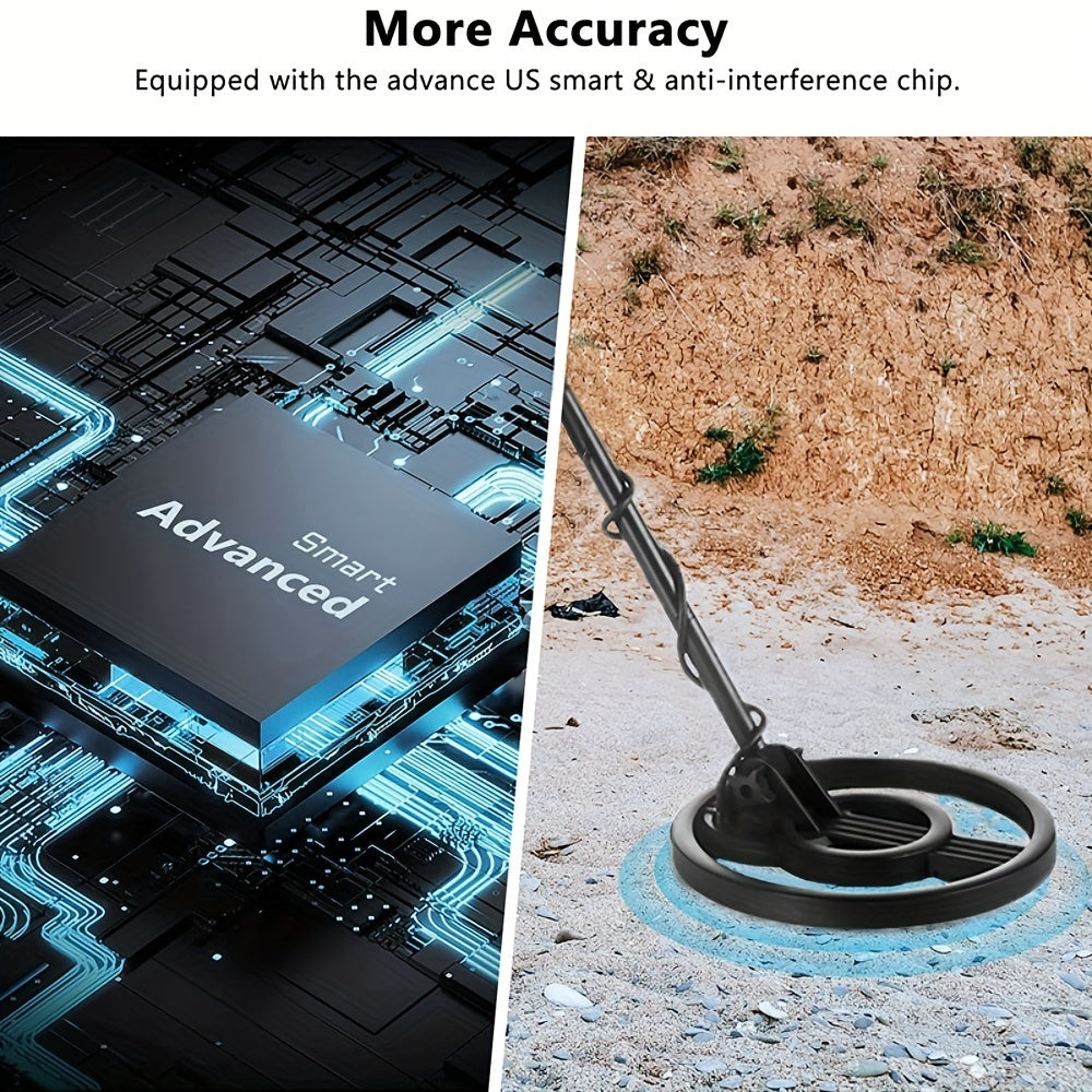 1st 12.7 cm Deep Coin Size Objects, 91.44 cm Deep Larger Objects Handheld Underground Metal Detector, High Sensitivity Beach Treasure Finder