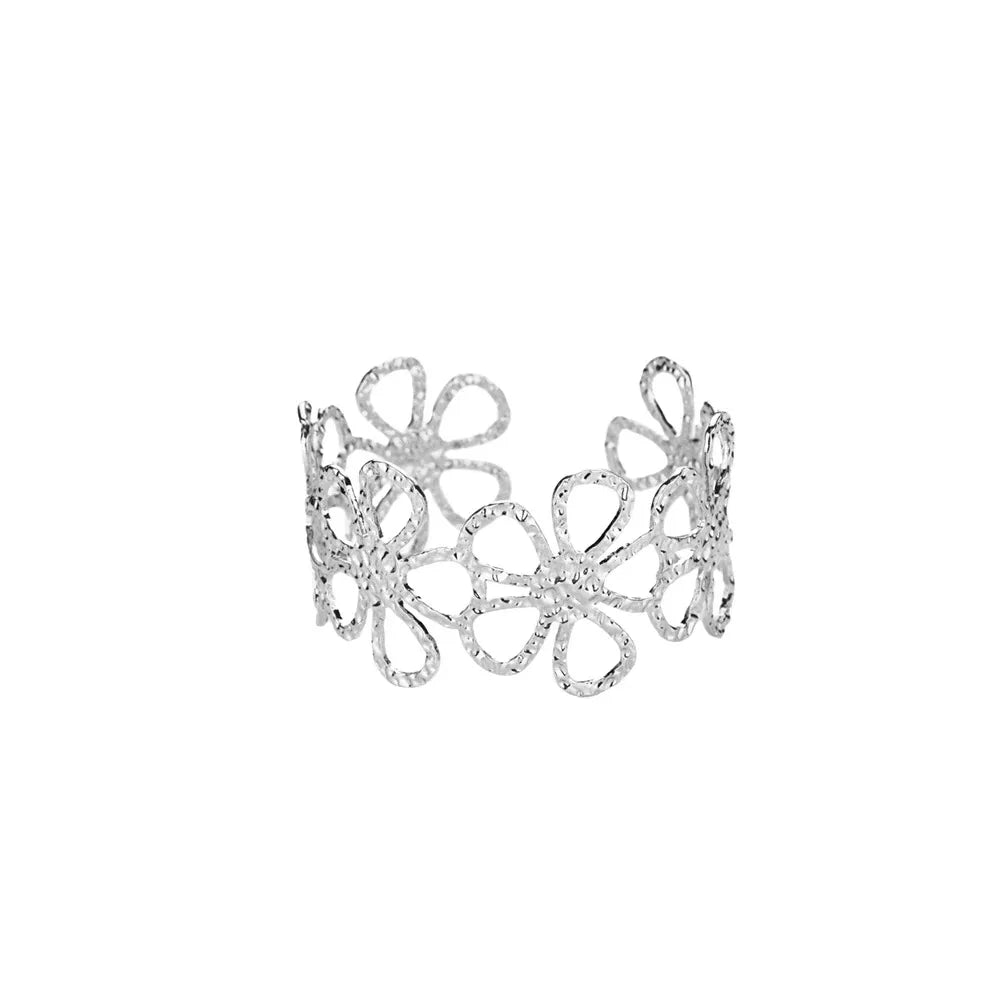 Classic Bump Pattern Openning Bangles For Women Stainless Steel Cuff Bracelet Gold Color  Hand Ornament Party Jewelry Gift