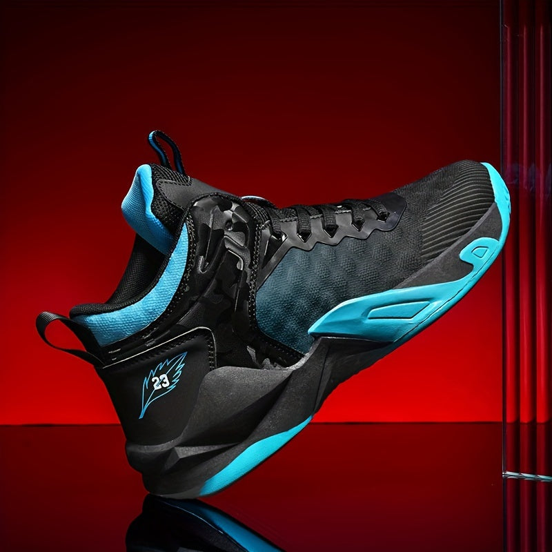 Men's Lace-up Basketball Sneakers - Athletic Shoes - Shock-absorbing