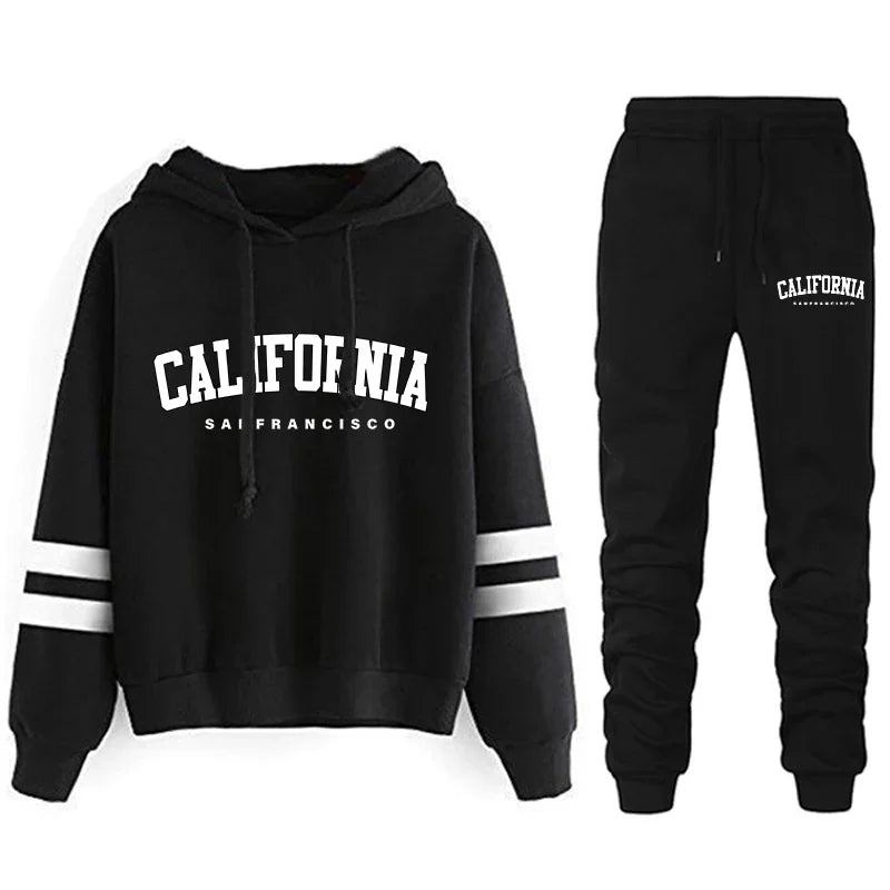 CaliStripe Tracksuit – Casual Streetwear Set  Laid-back comfort with a bold street vibe.