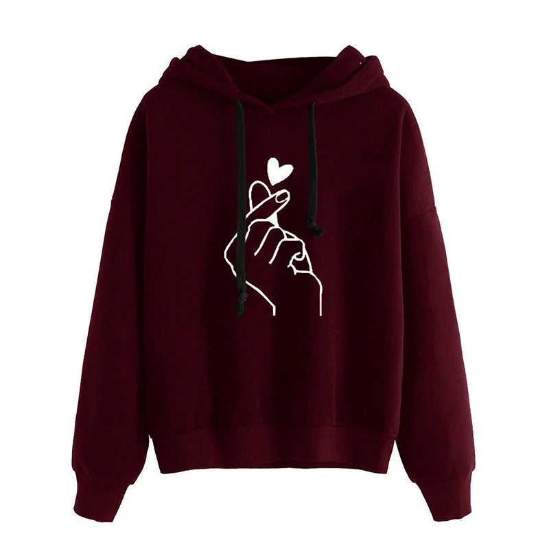 HeartCozy Hoodie – Korean Fleece Loose Fit  Warm feel. Cute detail. Everyday comfort.