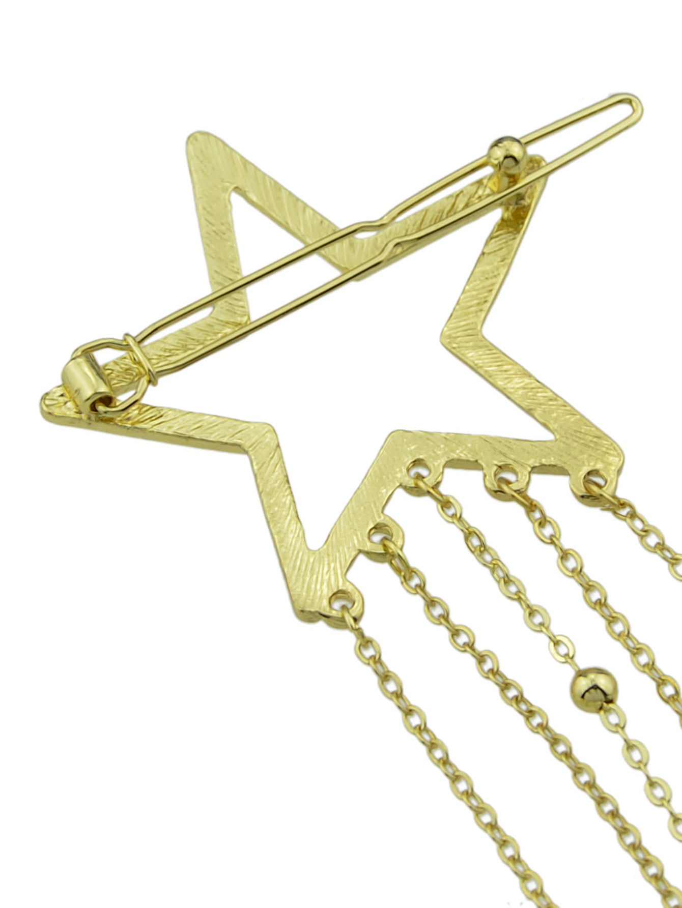 Gold Star Long Chain Tassel Hairgrips Wedding Party Hair Clips Hair