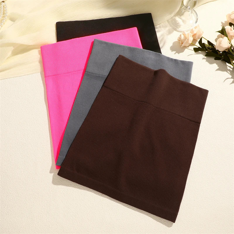 Curve Fit Ribbed Mini Skirt – High-Waist Slim Pencil Style  Sleek, flattering, and effortlessly versatile.