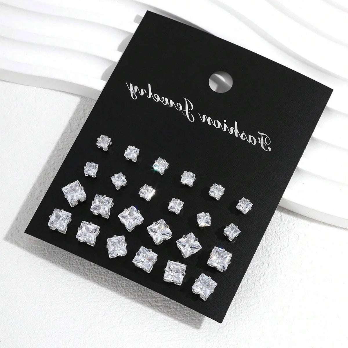 LuxeSpark Earring Set – 12 Pairs Zirconia Collection  Shine daily. Mix your style. Luxury made simple.