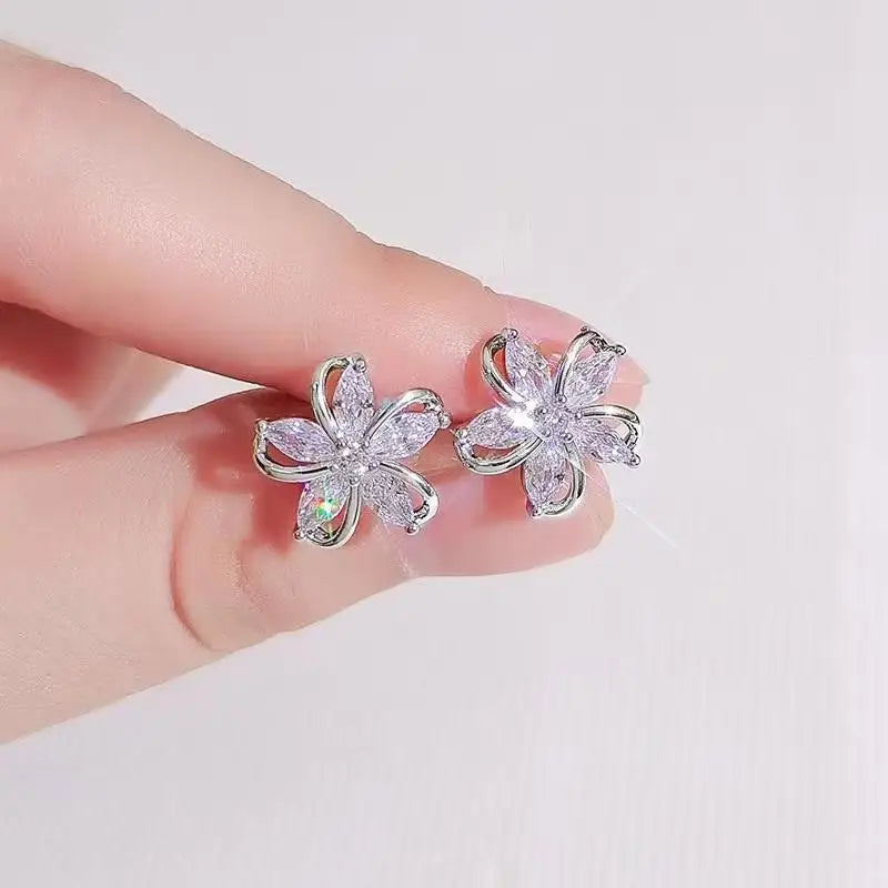 Crystal Heart Hoops – 925 Silver Needle Earrings  Soft sparkle. Sweet charm. Everyday luxury.