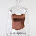 CorsetMuse Tube Top – Strapless Slim Crop Fit  Structured look. Sleek silhouette. Effortless elegance.